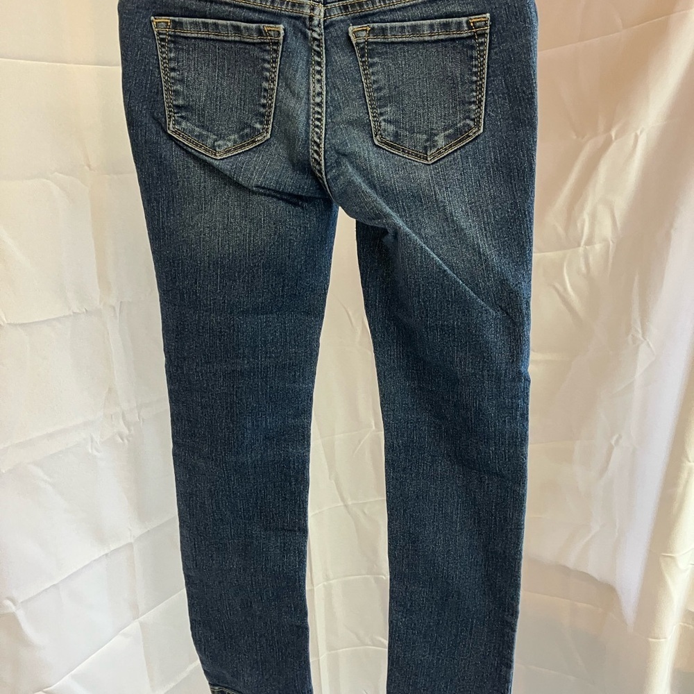 Classic Youth Blue Denim Jeans with Fading and Slim Fit - Picture 3 of 15